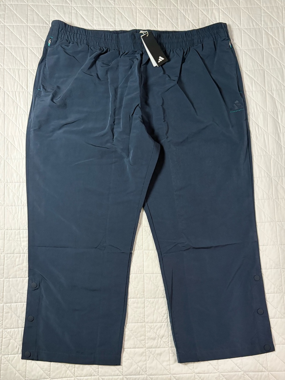 adidas Basketball Chapter 3 Woven Snap Track Pants Aurora Blue - Size 3XL NWT